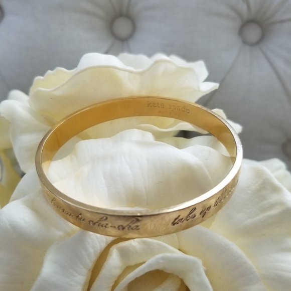 KATE SPADE NEW YORK This Year I Will Idiom Gold Bangle - Picture 3 of 12